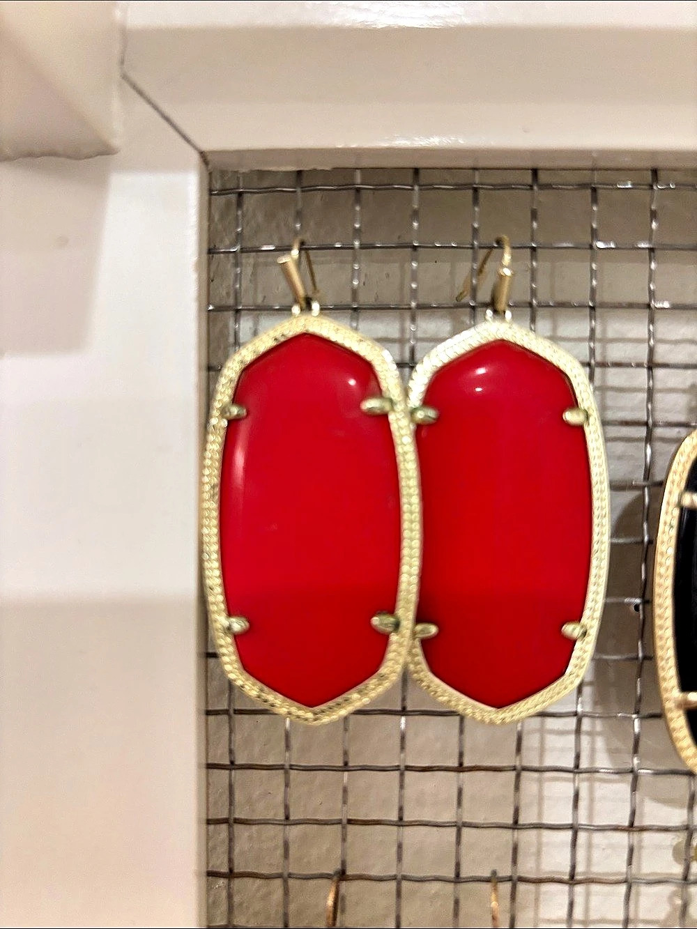 Kendra Scott Danielle Statement Earrings Red & Gold
